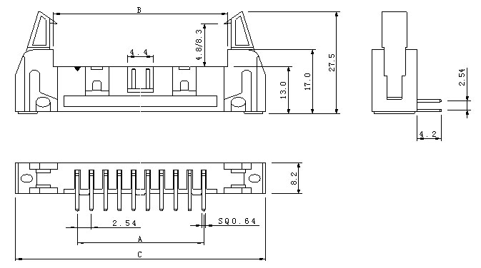 2.54mm彎針牛角<a href='/product/' class='keys' title='點(diǎn)擊查看關(guān)于連接器的相關(guān)信息' target='_blank'>連接器</a>規(guī)格書